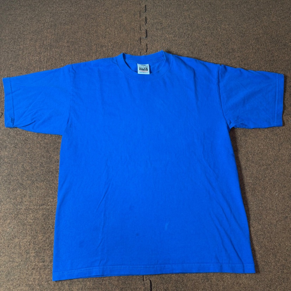 Pro Club Heavy Weight T Shirt Mens Large Royal Blue Short Sleeve Cotton USA Made
